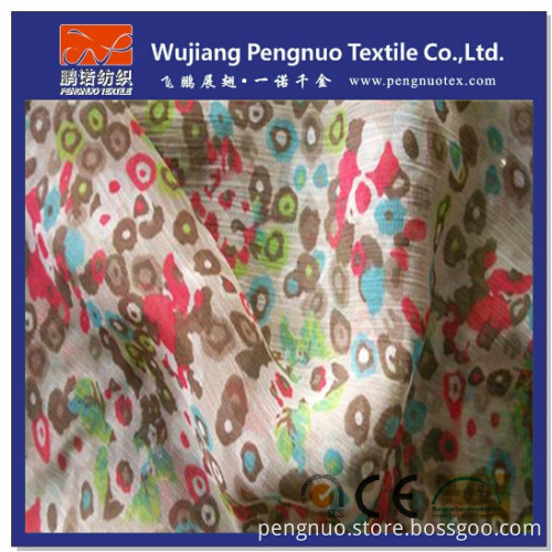 75D Imitated Silk Printing Yoryu for Women's Dress Fabric